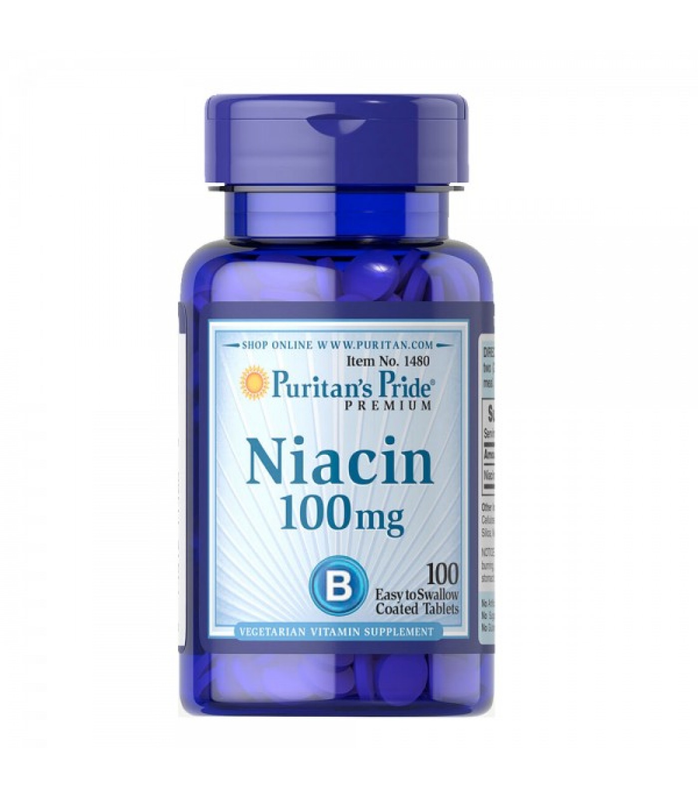 Puritan's Pride - Niacin 100 мг  - 100 капсули​